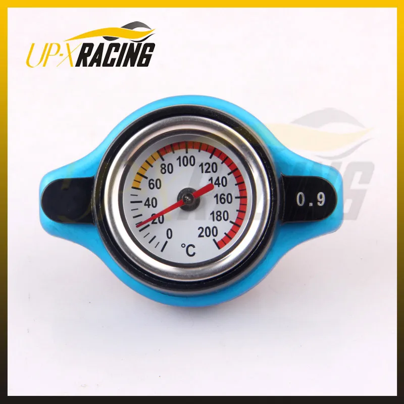 

large head thermostatic Gauge Radiator Cap + Water Temp Indicator 0.9 bar cover