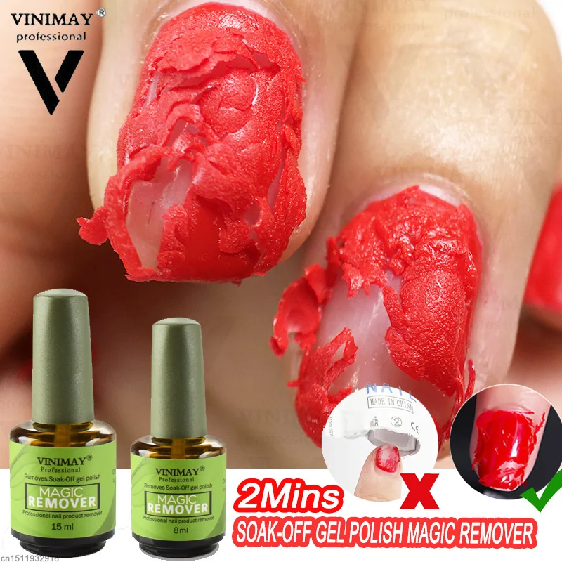 VINIMAY Magic Nail Polish Remover Removes Soak Off Base Matte Top Coat Gel Nail Polish Healthy Fast Nail Art Primer Lacquer