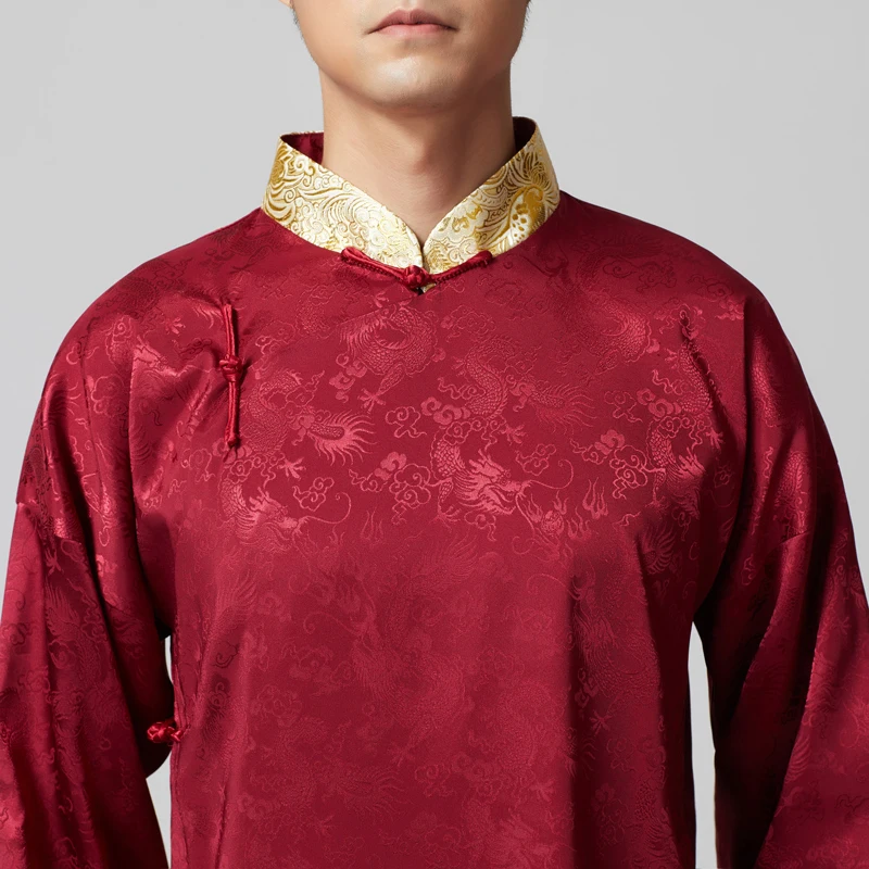 Asian wedding Groomsman costume long gown Cross talk Show Robe Photo studio Wedding theme Men Clothes For Oversea Chinese