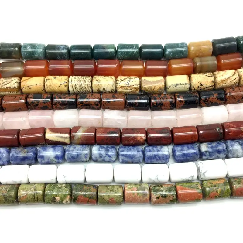 Beadztalk цветные каменные трубчатые бусины цилиндрические круглые разделительные
