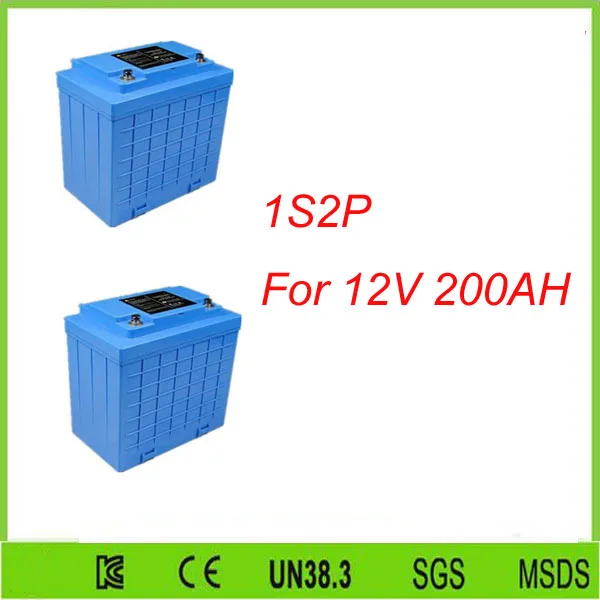 2Pcs 1S2P  Solar energy lifepo4 battery /12v 100ah deep cycle lithium ion battery 12v 100ah For 12V 200AH lifepo4 battery pack