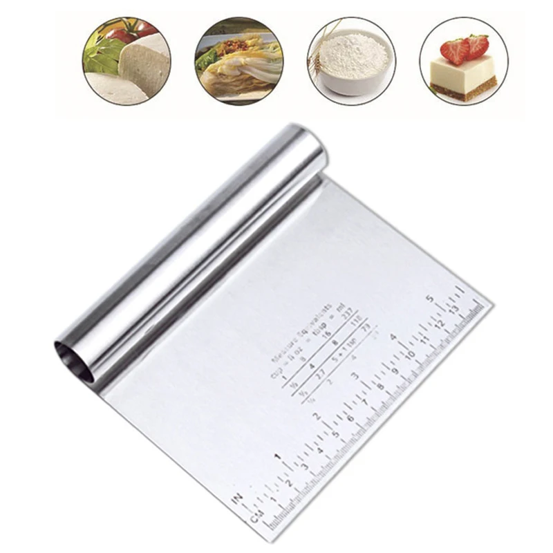 

1Pcs Cozinha Baking Pastry Spatulas Stainless Steel Patisserie Pizza Dough Scraper Cutter Kitchen Tool Cake Decorating Tools 25