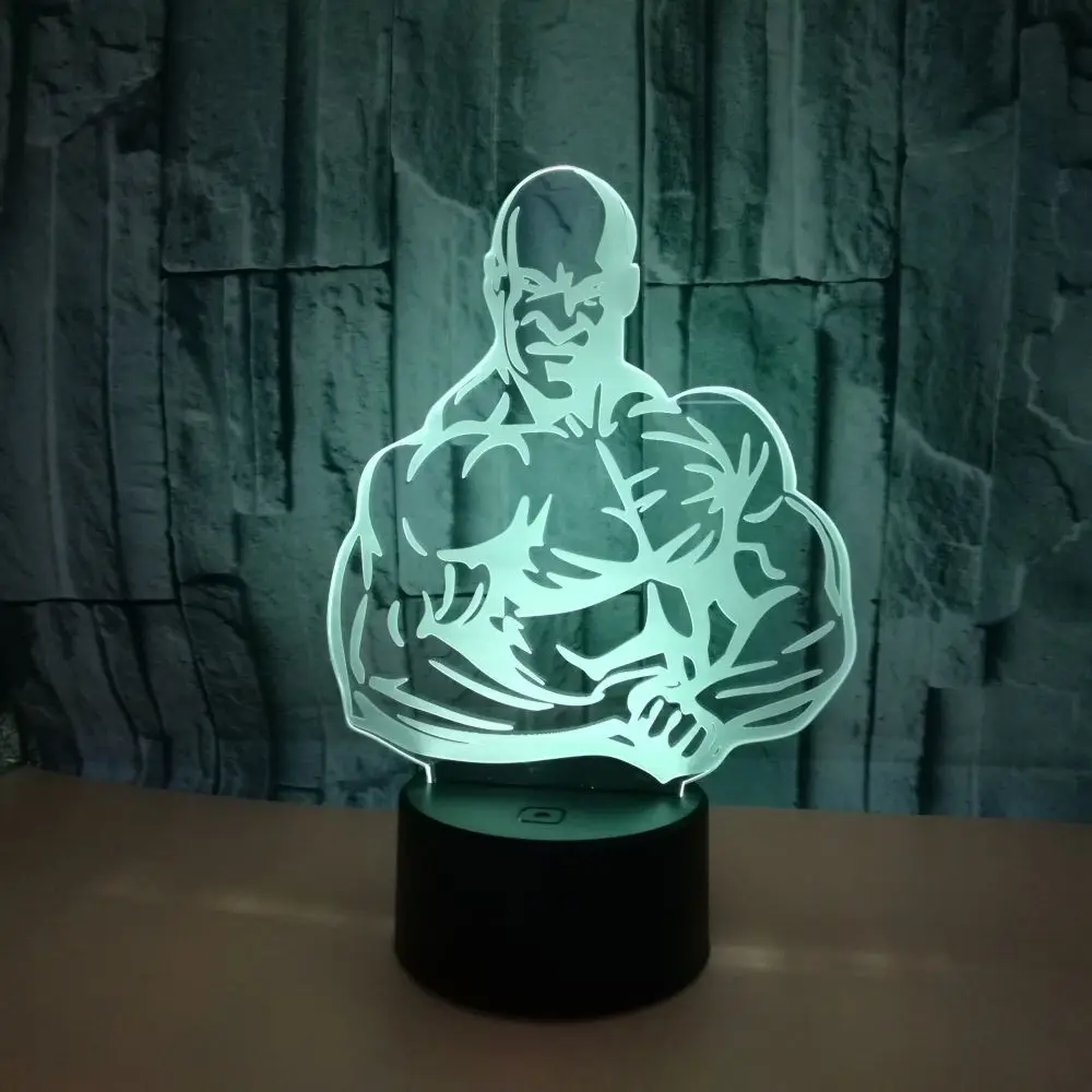 Бодибилдинг 3d ночник спортивные подарки Usb маленький светодиодный ночник Luminaria De Mesa Led Usb 3d светильники