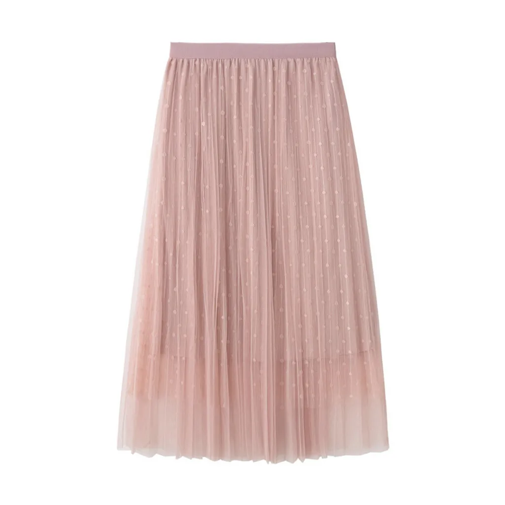 Женская юбка, женские юбки, Vadim faldas jupe femme saia, Двухслойное Плиссированное Ретро Длинное Макси платье, юбка с эластичным поясом#40