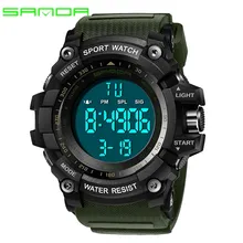 SANDA Брендовые Часы мужские спортивные мужские часы дайвинг модные цифровые милитари часы светодиодный дисплей наручные часы Relojes Masculino