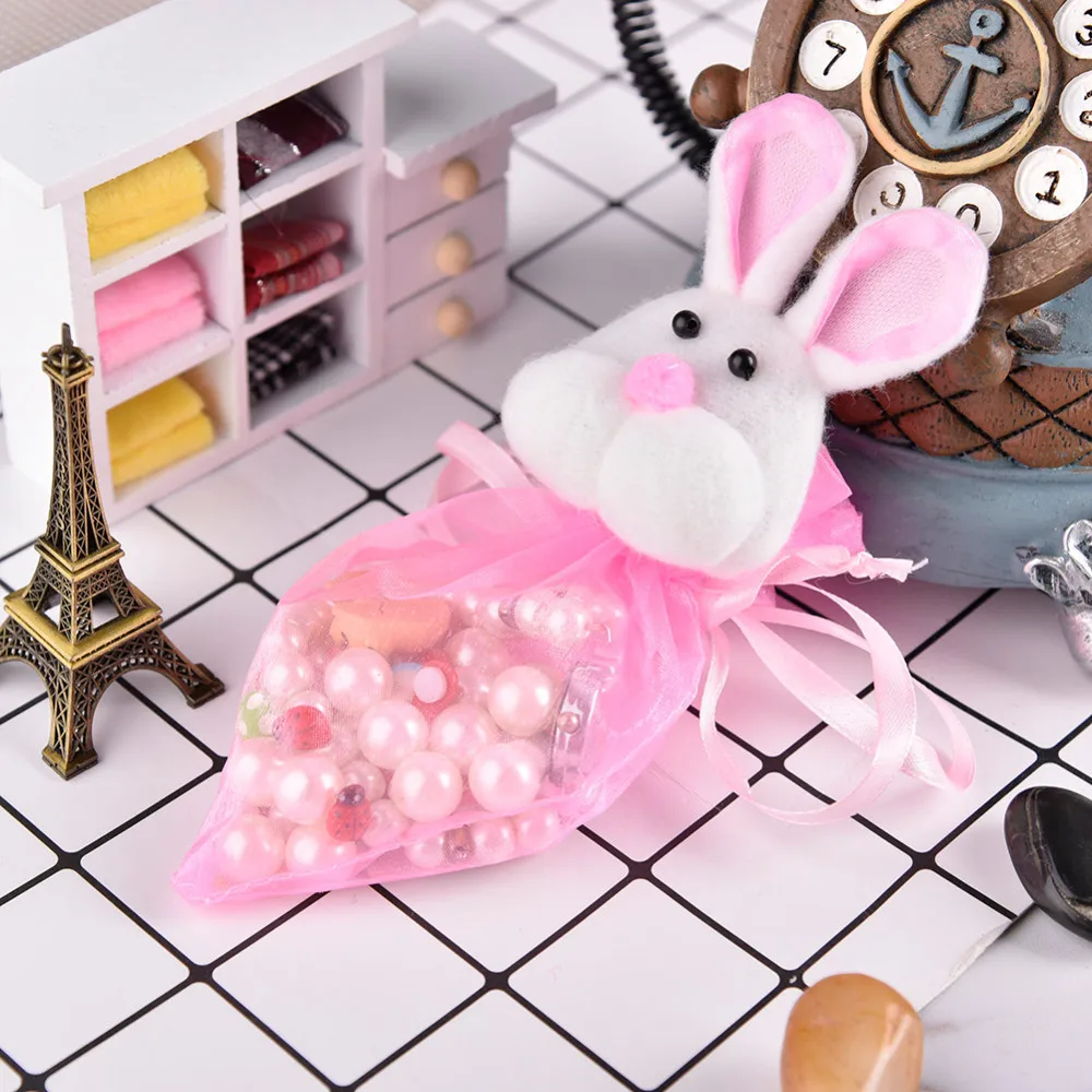 Wholesale 1pcs Easter Bunny Candy Bag Drawstring Gift Bag Cute Rabbit