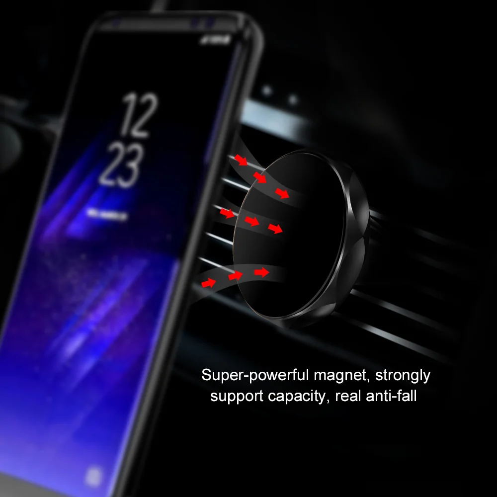 Автомобильный держатель для телефона Olaf, магнитный держатель на вентиляционное отверстие, подставка, вращающийся на 360 градусов, универсальный держатель для мобильного телефона для iPhone 7 Plus, samsung Note 9