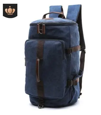 Рюкзак-ведро для ноутбука, холщовый рюкзак для мужчин, дорожный багажный рюкзак, сумка для мужчин, ноутбук, рюкзак Mochila, многофункциональный рюкзак - Цвет: Blue Small