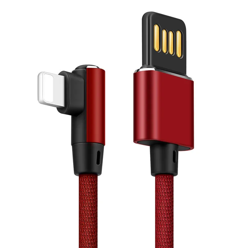 Coolreall Реверсивный USB кабель для iPhone Xs Max Xr X 8 7 6 6s 5 5S iPad Быстрая зарядка зарядное устройство кабели для быстрой зарядки мобильного телефона - Цвет: red