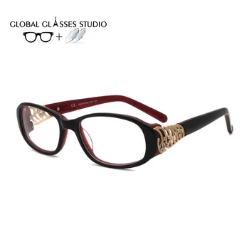 

Women Acetate Glasses Frame Eyewear Eyeglasses Reading Myopia Prescription Lens 1.56 Index VCH346S