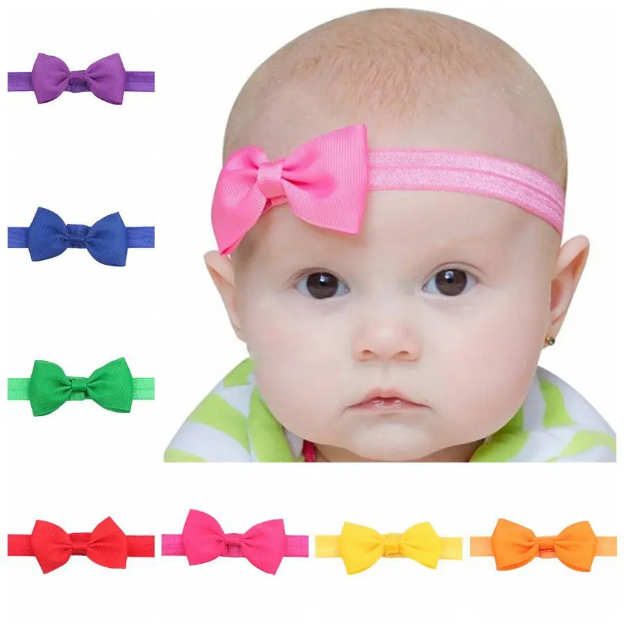 20Pcs/lot 2.8 Inch kids Small Bow Tie Headband DIY Grosgrain Ribbon Elastic Hair Bands Accessories 106 | Детская одежда и обувь