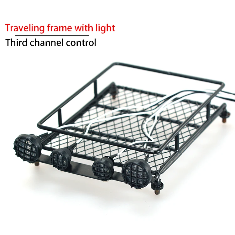 

1:10 model climbing vehicle high quality simulation parts hard shell roof climbing car luggage rack light multi color selectable