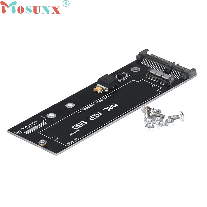 

mosunx Mecall 12+6pin SSD To SATA 22Pin PCBA For Macbook Air 2010 2011 A1370 MC 969 504 DG