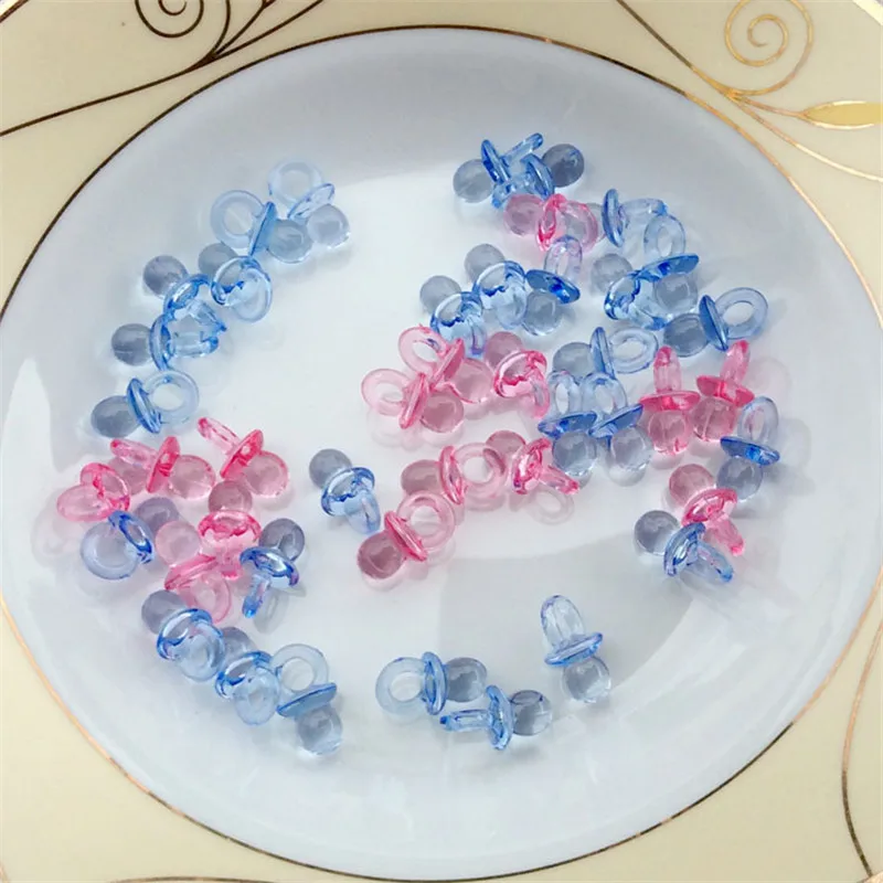 60pcs/lot Mini Pacifiers Baby Shower Favors Gifts Decoration Acrylic