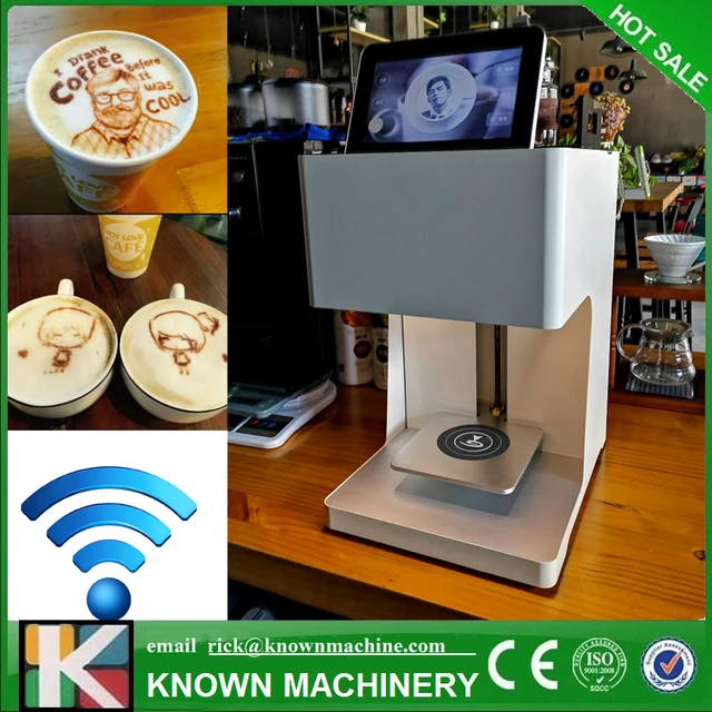 Best Offers Edible ink beverage biscuit coffee printer selfie coffee printer coffee color latte art printing machine with tablet