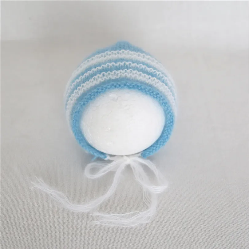 Soft Baby Boy Bonnet Newborn Photography Props Crochet Elft Hat Blue Beanie Infant Cap Photo Shower Gift | Детская одежда и обувь