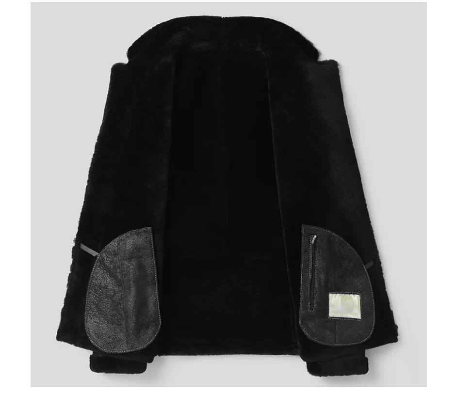 Высококачественное оригинальное пальто из овчины, мужская кожаная куртка, Мужская Зимняя Теплая мужская куртка из натуральной кожи, шерстяная подкладка, теплое кожаное пальто