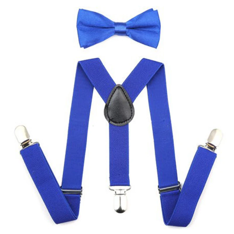 BBYES Kids Y-Back Braces Suspenders Set Boys Girls Suspender & Bow Tie Matching Set Tuxedo Wedding Shirt Suit Party 7 Colors