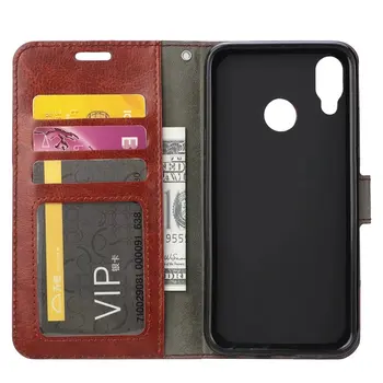 

100pcs/lot free shipping Crazy Horse Wallet Leather Case For Huawei P20/P20Lite Photo Frame Card Slots