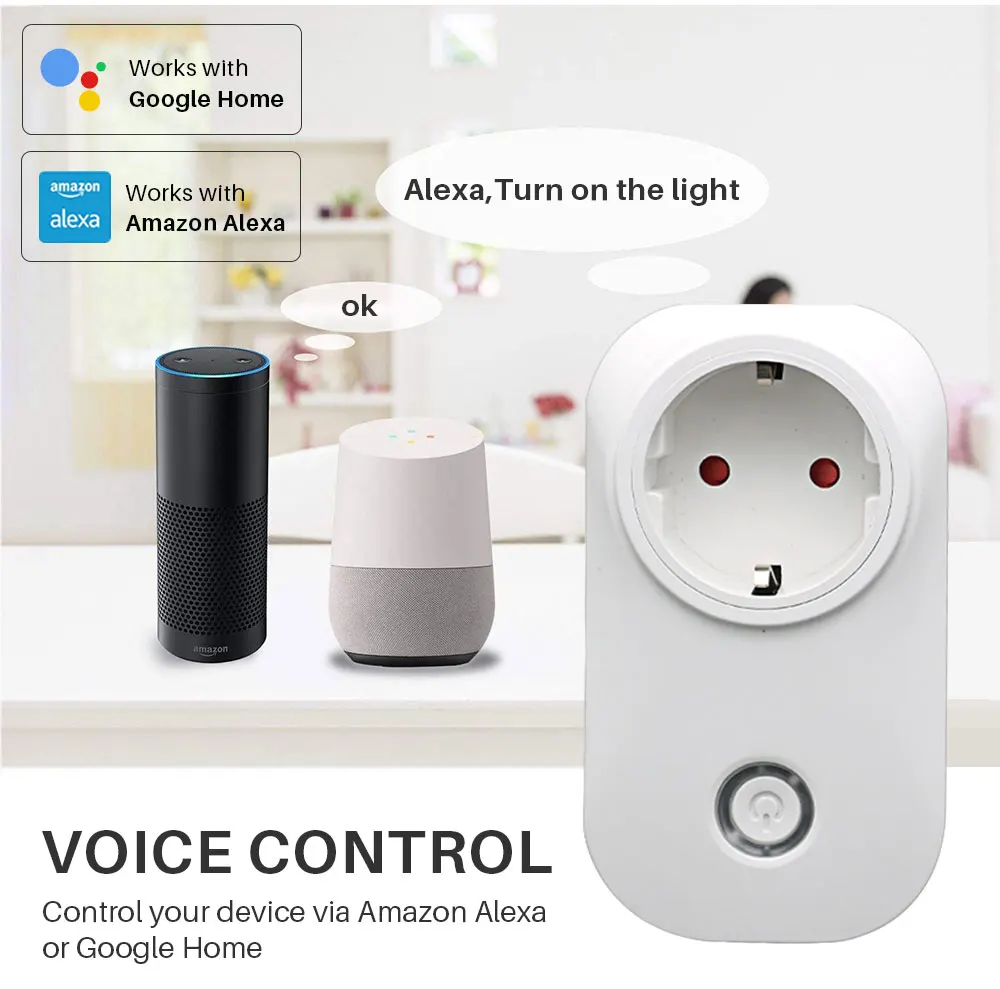 WiFi Smart Socket Power outlet Multi Brazil Plug With Energy Monitor Tuya APP Control Compatible with Alexa and Google Home