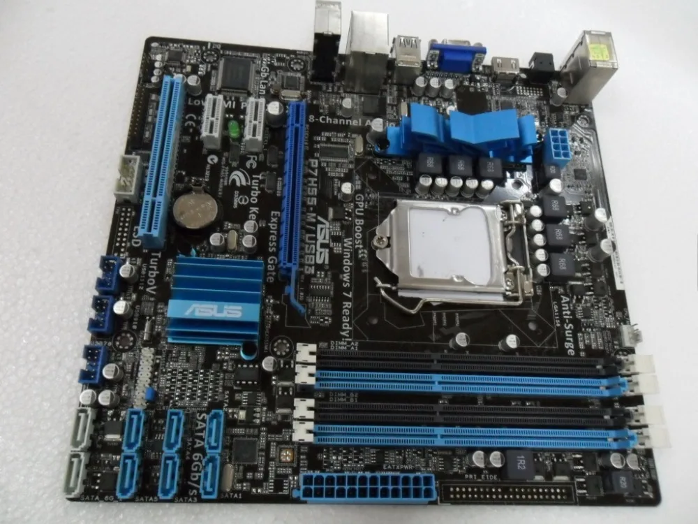 Asus P7H55-M/USB3 настольная материнская плата H55 USB3.0 Socket LGA 1156 i3 i5 i7 DDR3 16G Оригинальная б/у Материнская плата ПК в продаже