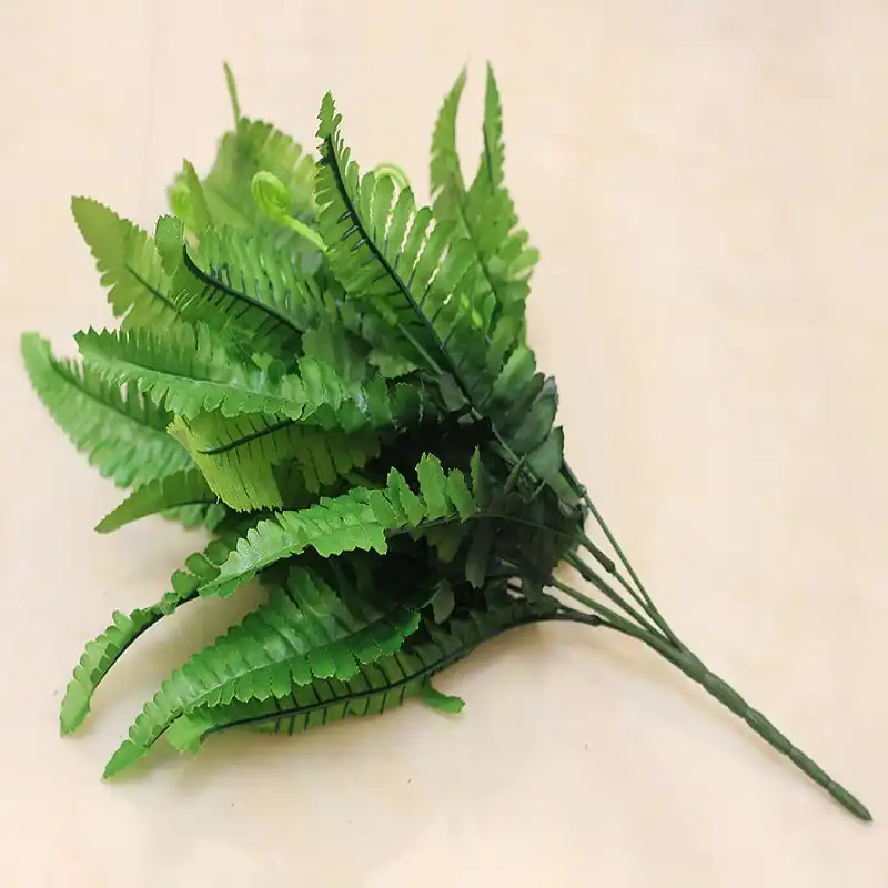 人工シダ葉ペルシャ葉シダ杖草植物壁偽花プラスチック草花壇 人工植物 Aliexpress