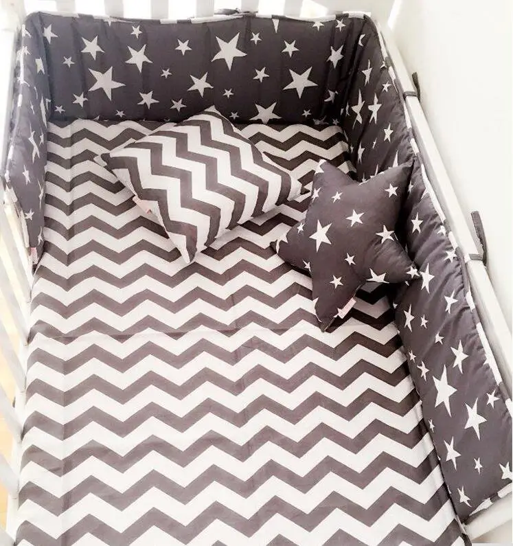 

(1pcs bumper only) hot Style Cotton cloud Tree star crown Bed Bumper Comfortable Surrounded Half baby crib protection