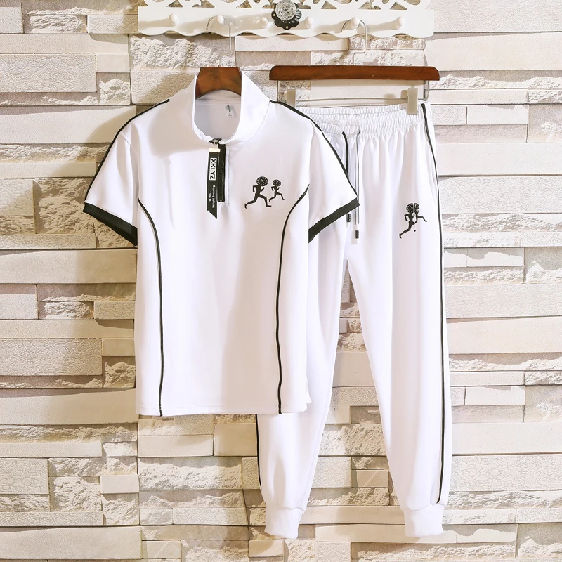 Модный летний спортивный костюм и футболка Мужская шорты + короткие штаны