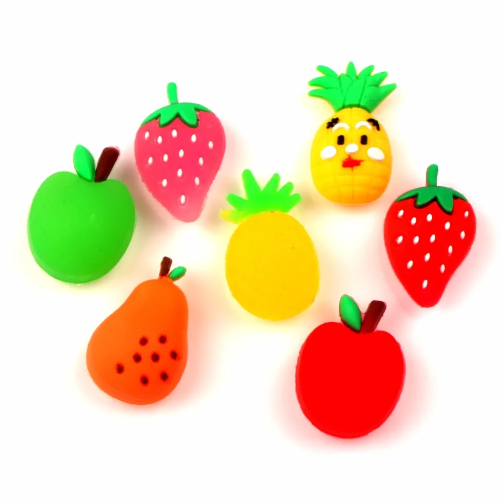 

LF 20Pcs Silicone Fruits Decoration Crafts Flatback Cabochon Embellishments For Scrapbooking Kawaii Cute Diy Accessories