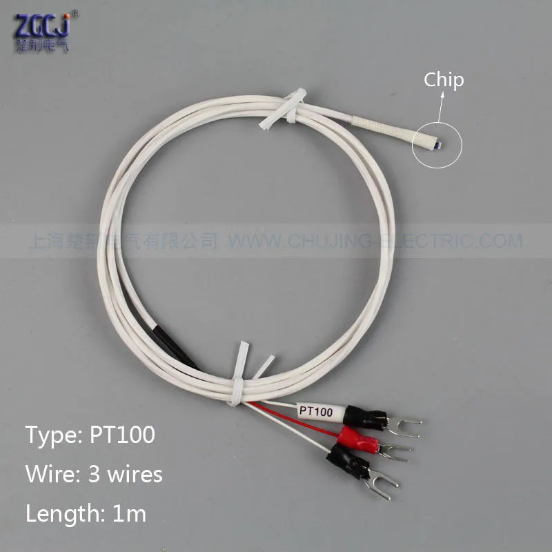 

-50 ~ 300 degree terminal sensor PT100 Thermal resistance 2m Tetrafluoro Shielded wire PT100 temperature sensor with terminal