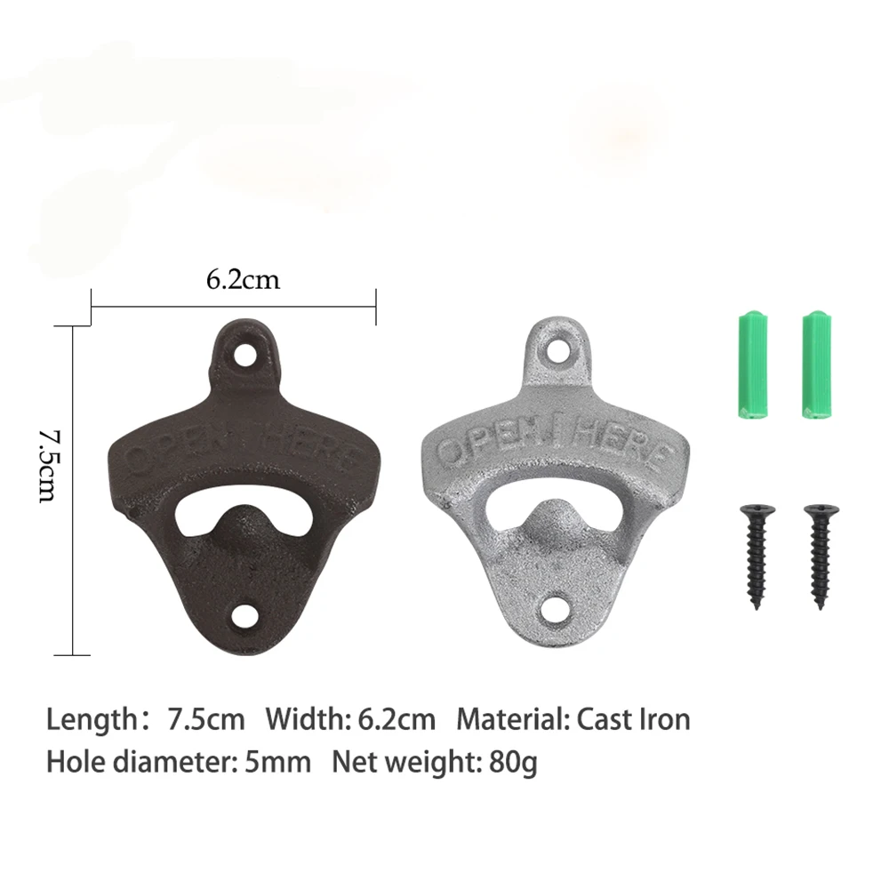 Винтажная чугунная открывалка для бутылок с настенным креплением из цинкового сплава, настенная открывалка для пива, вина, пива, питья, аксессуары, открывалки, кухонные инструменты