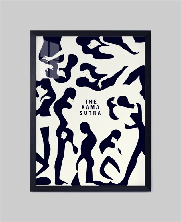 THE Kama Sutra Abstract No Frame black and white wall ...