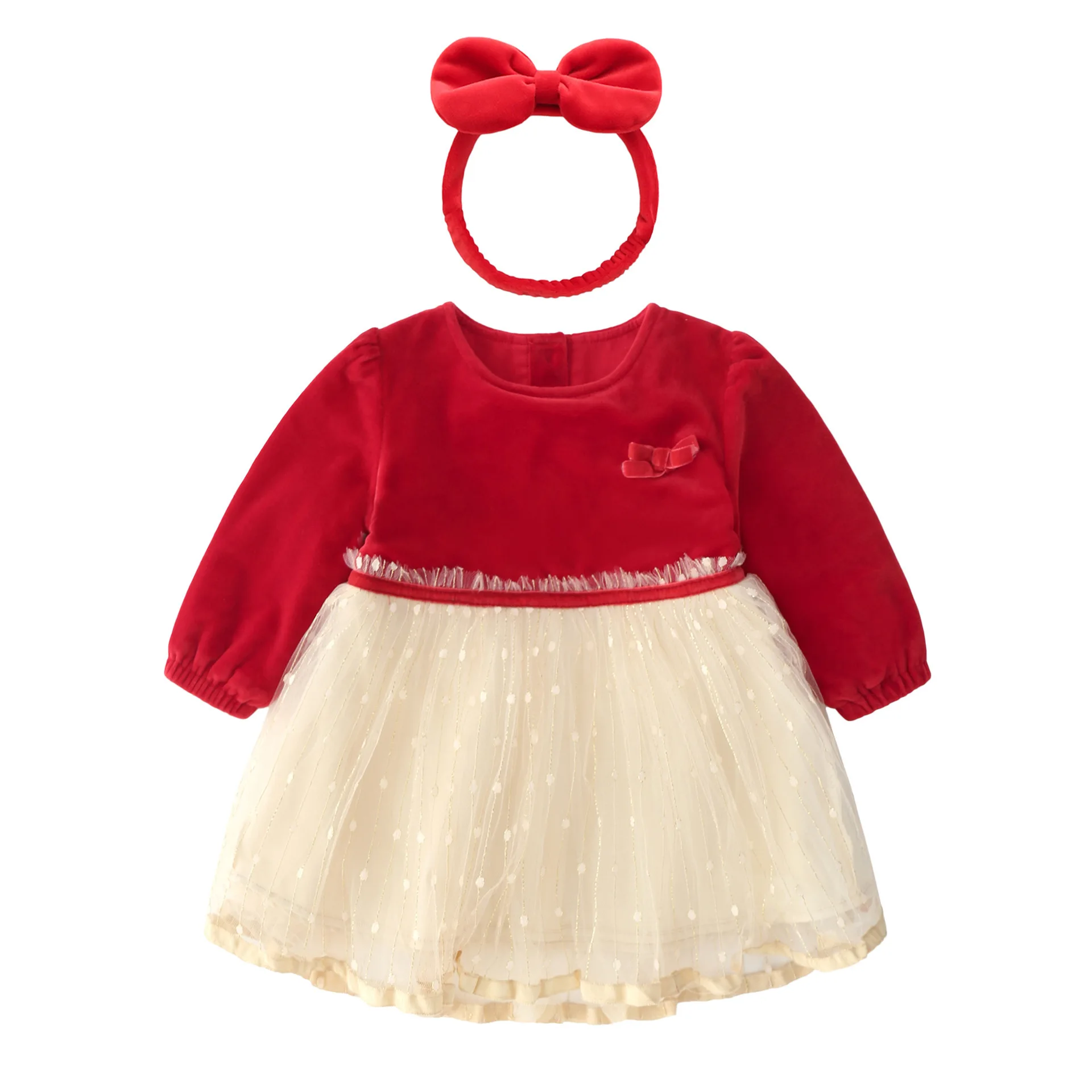 Baby Girls Cute Princess Dresses with Hairband Toddler's Girls Winter