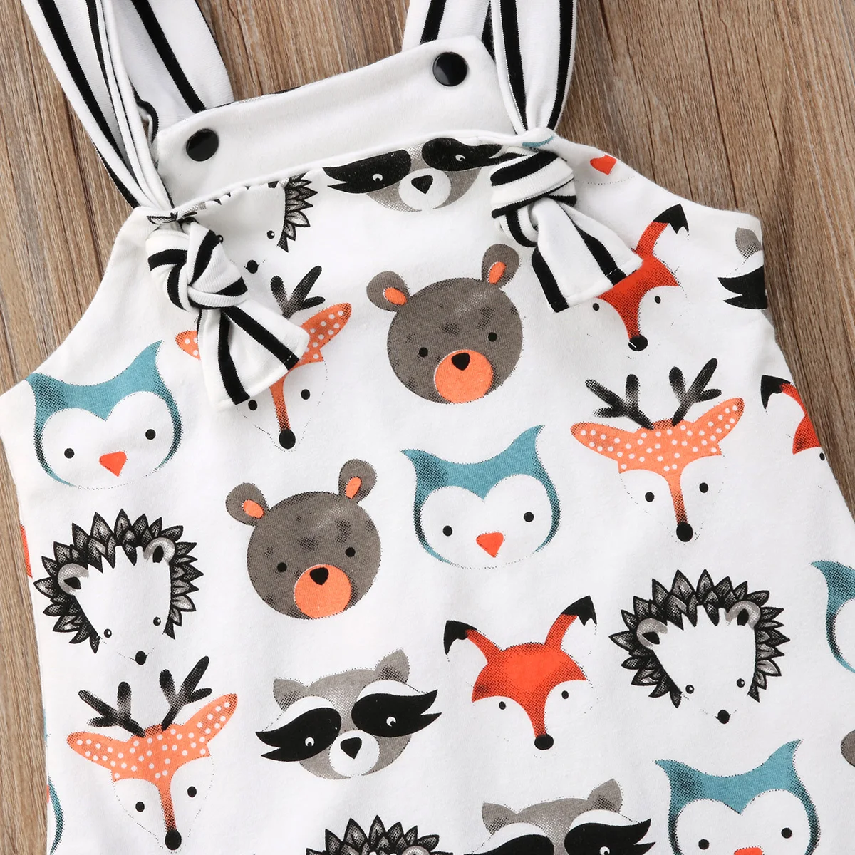 0-24M Summer Newborn Baby Girl Boys Strappy Romper Jumpsuit Bodysuit Sleeveless Clothes Cartoon Animals Print Sunsuit Baby Bodysuits made from viscose 