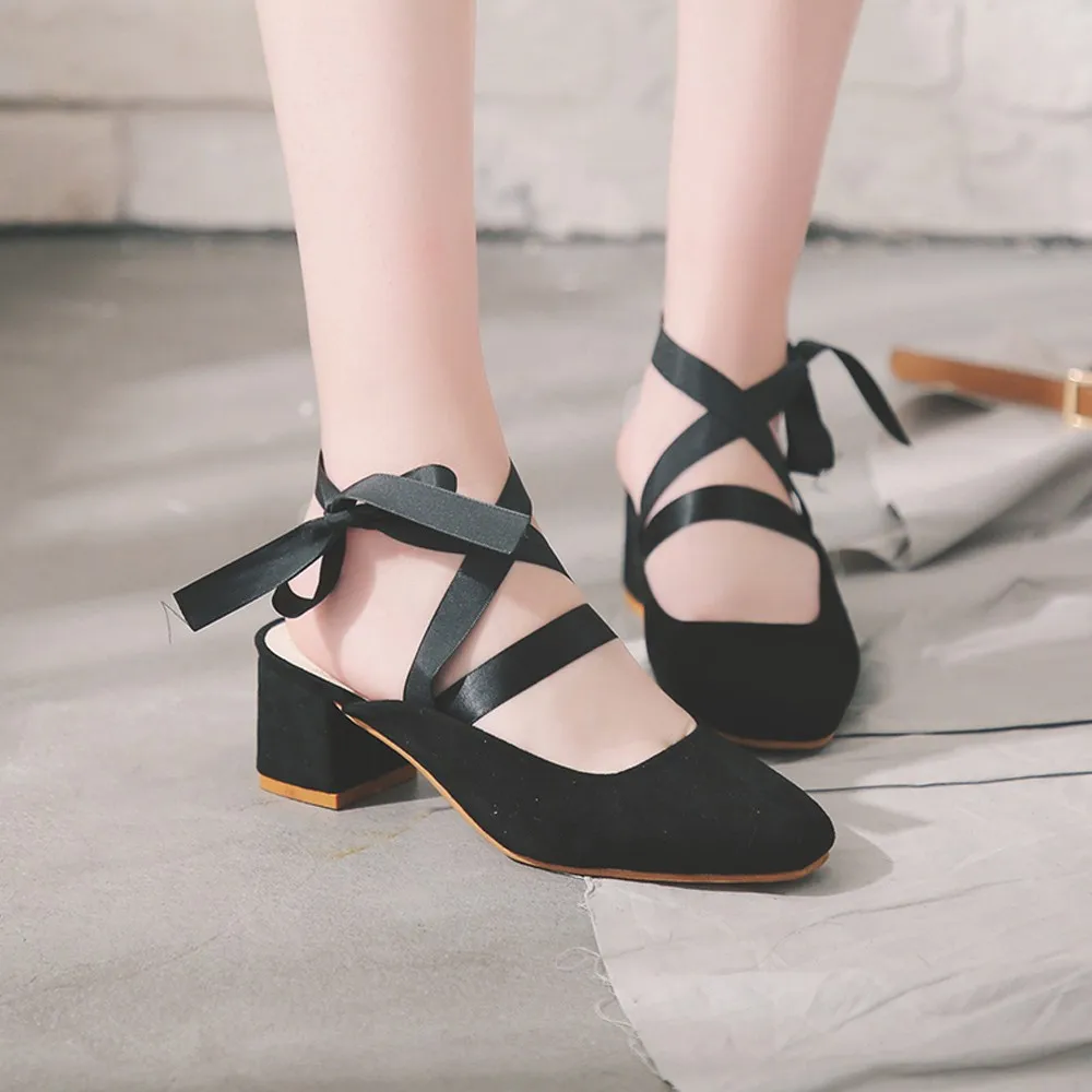 pointed thick heels