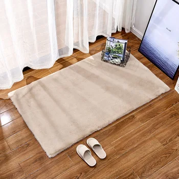 

New fashion thickening imitation rabbit fur carpet living rug bedroom non-slip mat coffee table mat high density faux fur rug