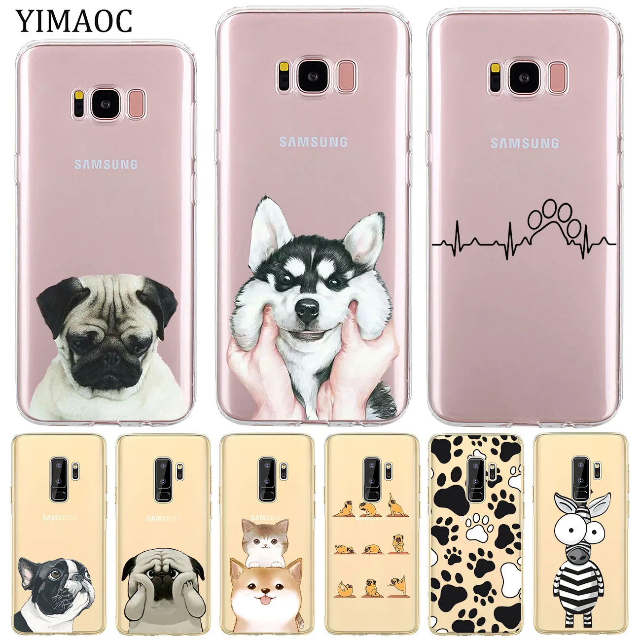 YIMAOC &quotсобачья лапа&quot Хаски Мопс корги чехлы для мобильного телефона из мягкого