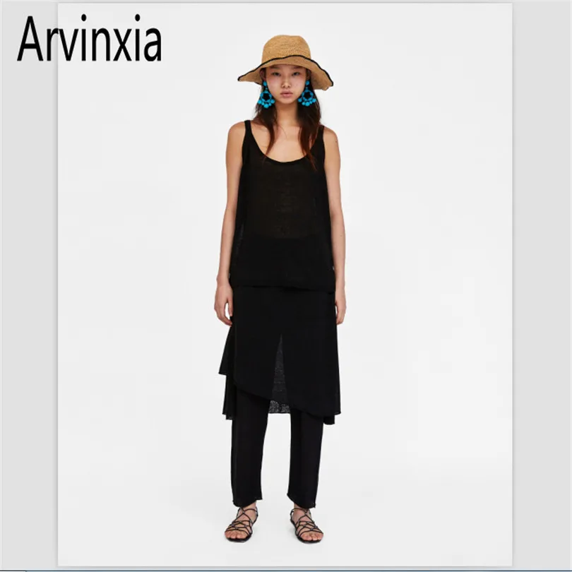 

Arvinxia ZA Summer Knitted Women Camis Sexy Casual Solid Color Slim Lady Tops Comfortable Vest New Women Sleeveles Women Tanks
