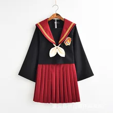Женские костюмы волшебника Поттера, японские школьные костюмы JSK для студентов, красные костюмы Гриффиндора, плиссированные юбки, костюмы моряка