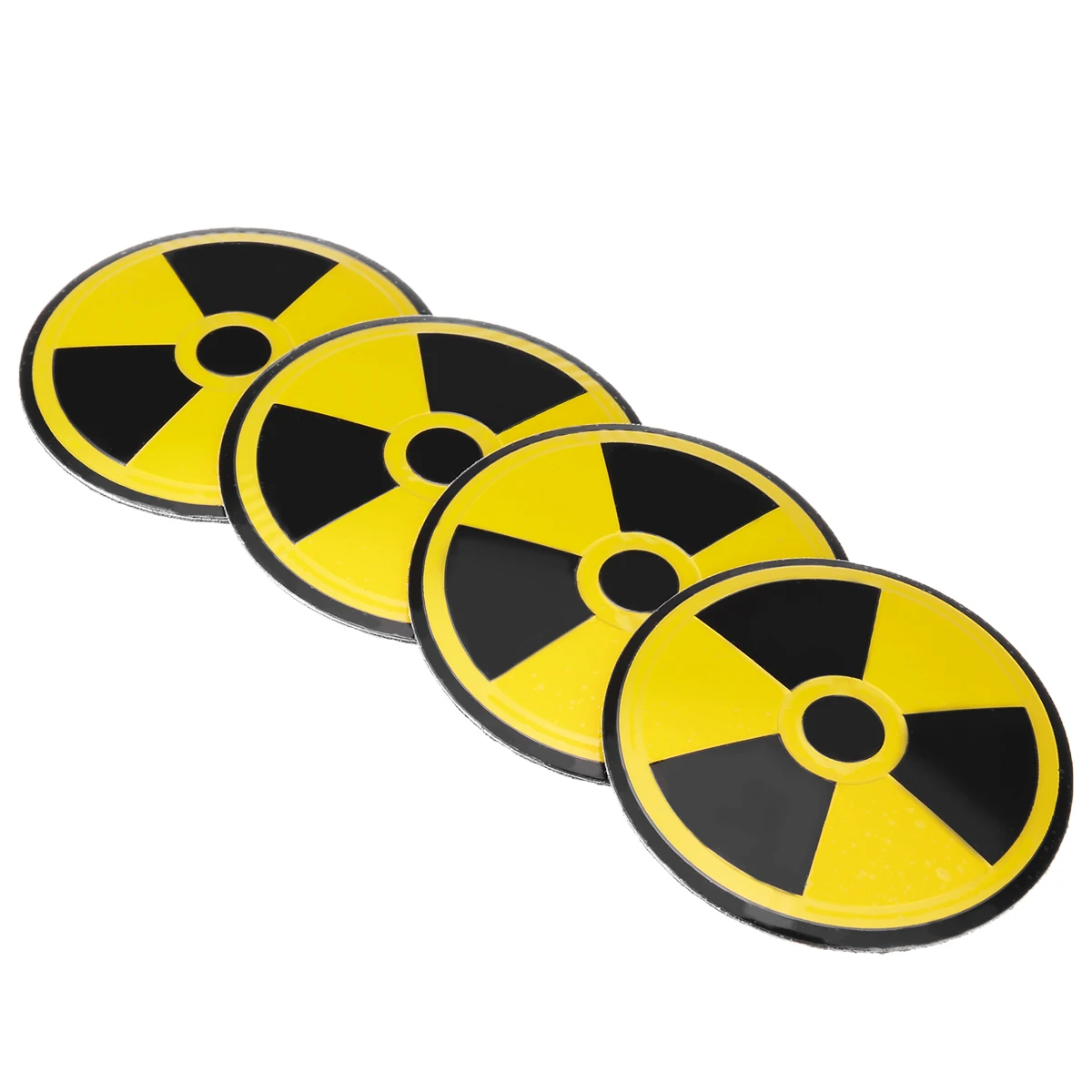 4 шт. 5,5x5,5 см ядерный Предупреждение ющий символ ступицы колеса желтый черный автомобиль рулевая Крышка эмблема значок наклейка