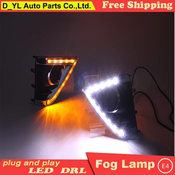 

Car Styling Daytime Running Lights for Toyota Yaris LED DRL 2014-2015 Yaris LED Fog Light Front Lamp with yellow turn light