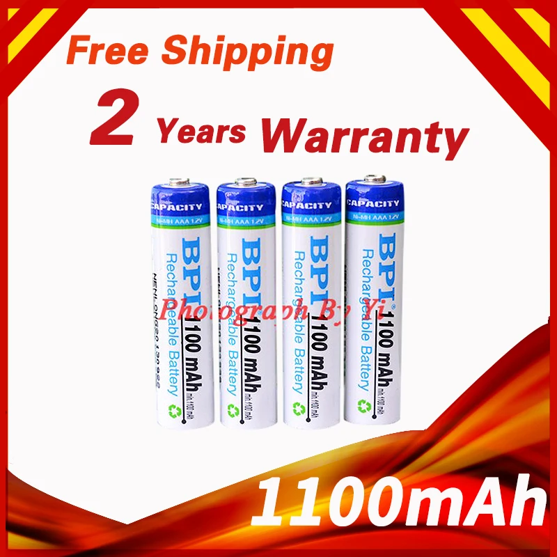 

4pcs/lot AAA 1100mAh 1.2V NI-MH battery rechargeable battery High Capcity