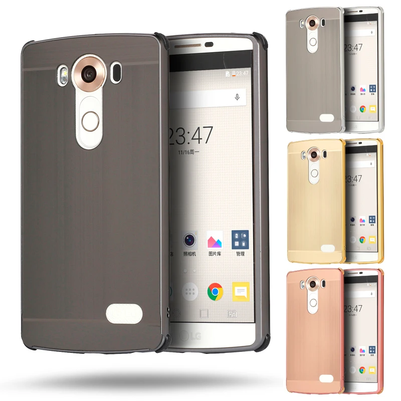 

For LG V10 Case Brushed mirror Back Cover Case for LG V10 Plating Aluminum Metal Frame for LG V 10 H968 phone bag Case 5.7''