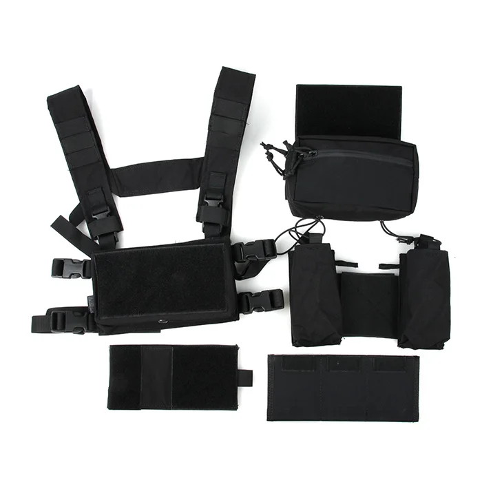 

Tactical vest set SS chest hang combination 500D non reflective Cordura fabric TMC3115-BK