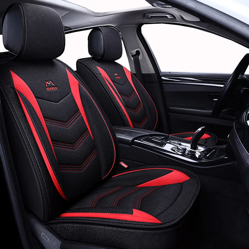 

(Front + Rear) Universal Flax car seat covers For ford ranger ford fusion focus 2 mk2 mondeo mk3 mk4 kuga auto accessories Car