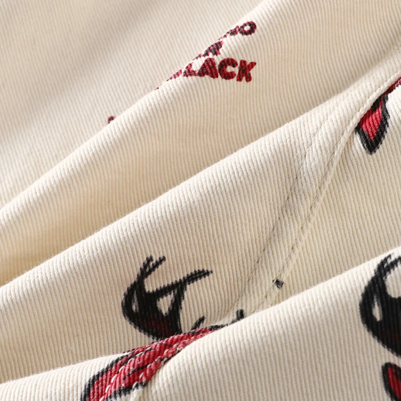 Spring Autumn Fashion Designer Men Jacket Beige Color Deer Printed Casual Denim Jacket Men Coats Streetwear Hip Hop Jacket Women Spring Autumn Fashion Designer Men Jacket Beige Color Deer Printed Casual Denim Jacket Men Coats Streetwear Hip Hop Jacket Women