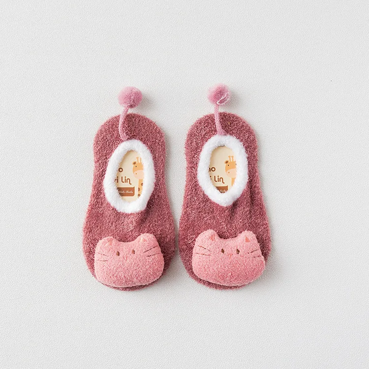 Коллекция года, PPXX, зимние толстые детские носки с мультяшным животным, хлопковые мягкие теплые нескользящие носки с мехом для новорожденных, носки-Тапочки
