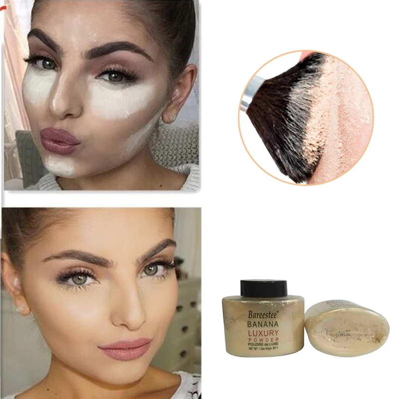

Banana Powder Cosmetic Foundation Face Powder Bottle Banana Loose Face Makeup Loose Oil Control Long Lasting Beauty Highlighter