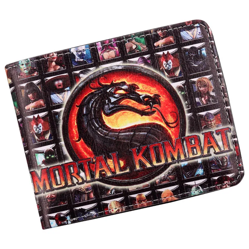 Игры Mortal Kombat складывающийся в два раза кошелек подростков кредитной держатель