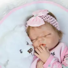 55 см мохер, закрепленный с помощью корня спящего силикона Reborn Baby Dolls Eyes Закрытая кукла Новорожденные Brinquedos принцесса игрушки для новорожденных девочек